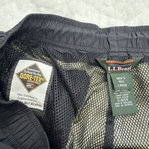 L.L. Bean Mens Large Goretex Pants Rain Water Snow Gorp Black Nylon 30" Inseam